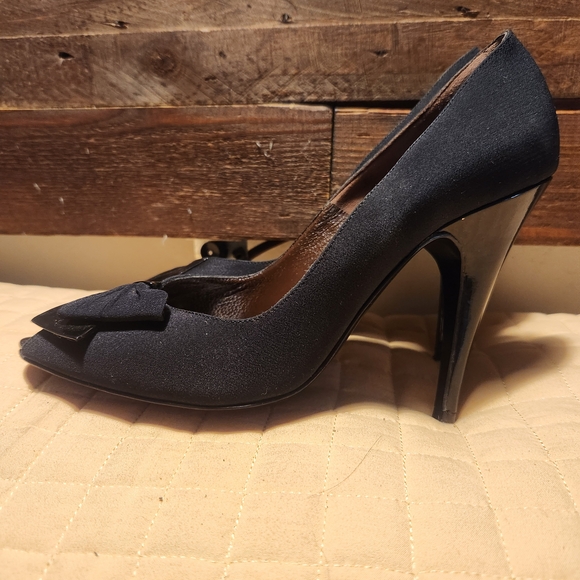 Bruno Magli Black Peep-Toe Heels - Picture 9 of 12
